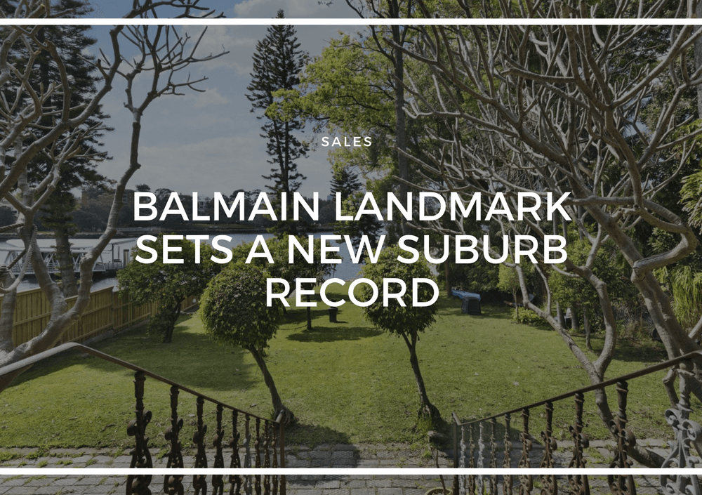 BALMAIN LANDMARK SETS A NEW SUBURB RECORD
